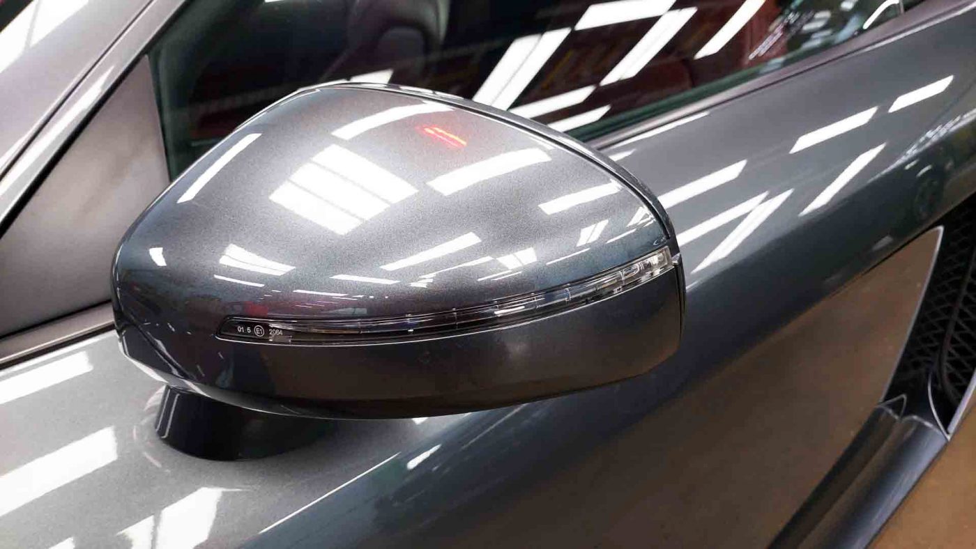 Side panel of the Audi R8 with the ceramic finish locked in.