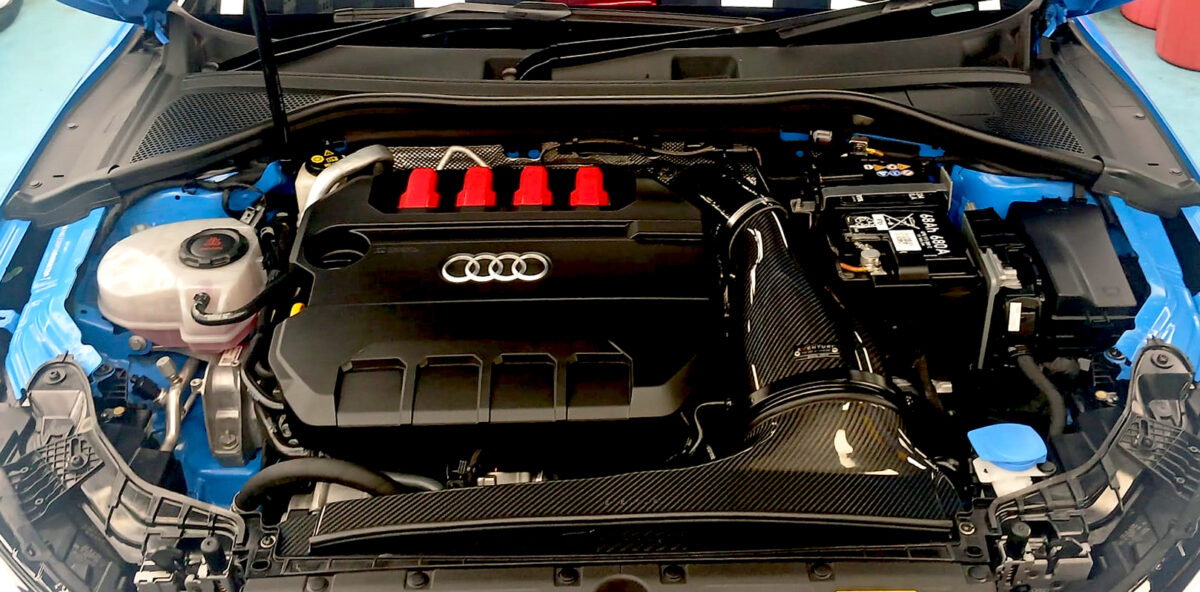 Detail of the Audi S3's bodywork sealed with ZeTough Titanium.