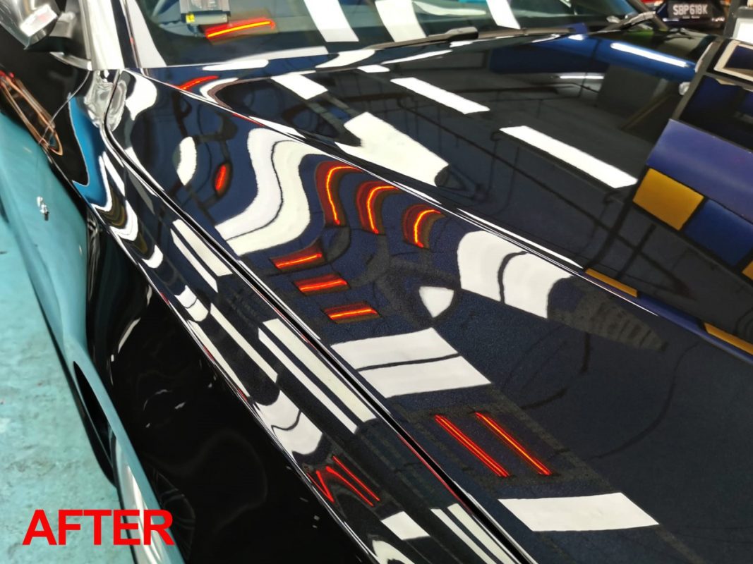Glossy body panels on the resprayed S5.