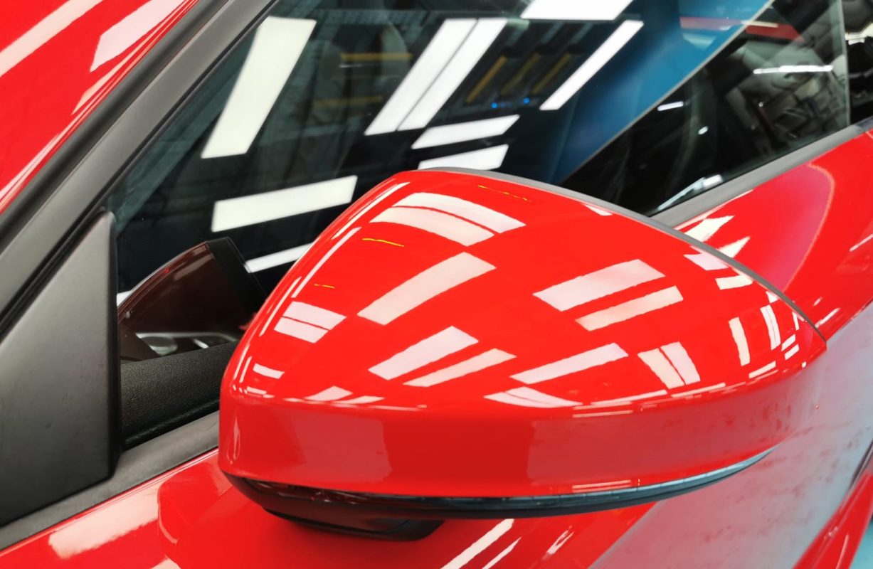 Side panel of the Audi TT Coupe with the ceramic finish locked in.