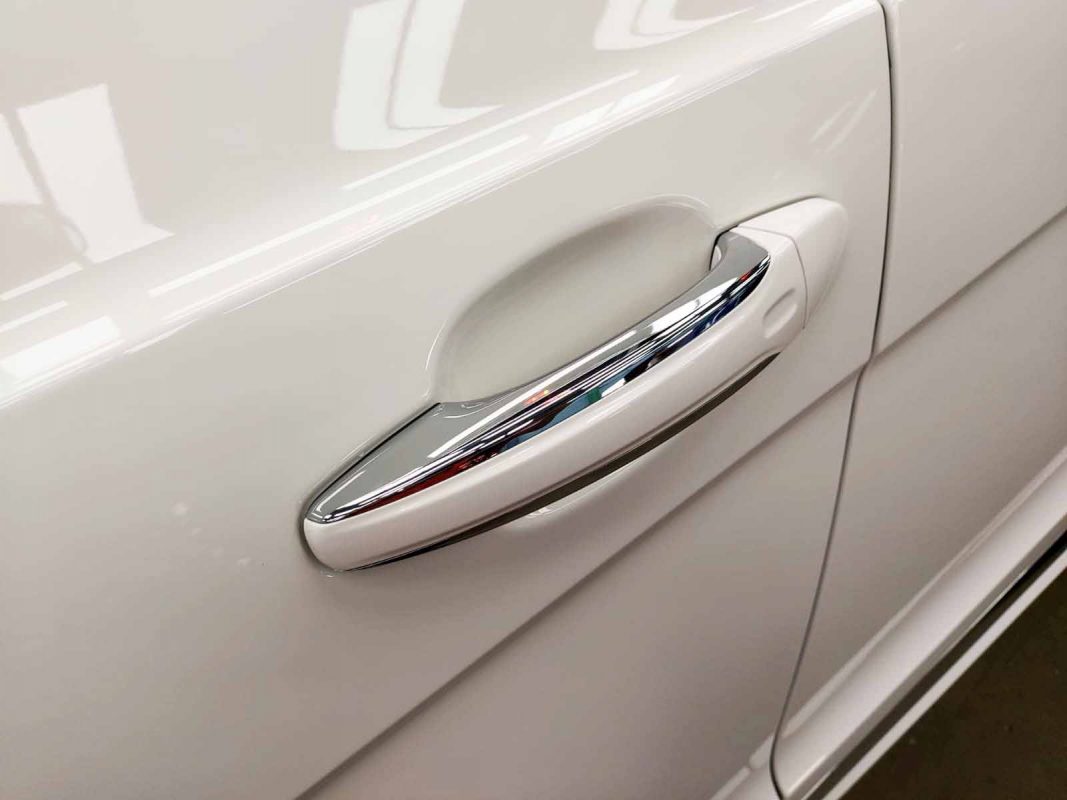 Front three-quarter view of the Bentley Bentayga V8 after coating.