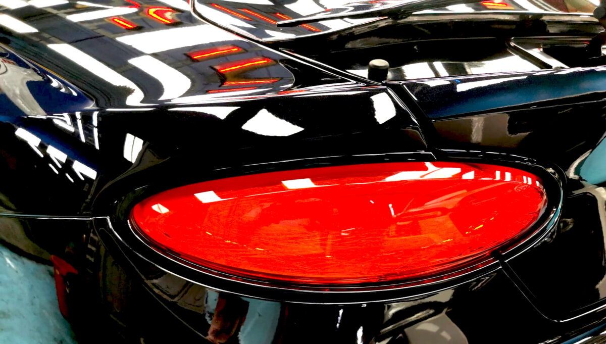 Rear quarter of the Bentley Continental, glossy and protected.