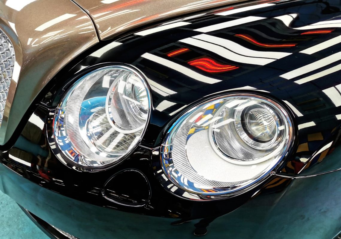 The Continental's coated paintwork showing clean reflections.