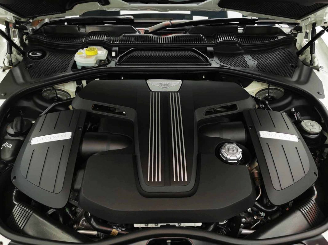 Front three-quarter view of the Bentley Continental after coating.