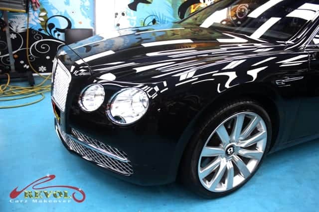 The Bentley Flying Spur W12 from a side angle after the ceramic coating.