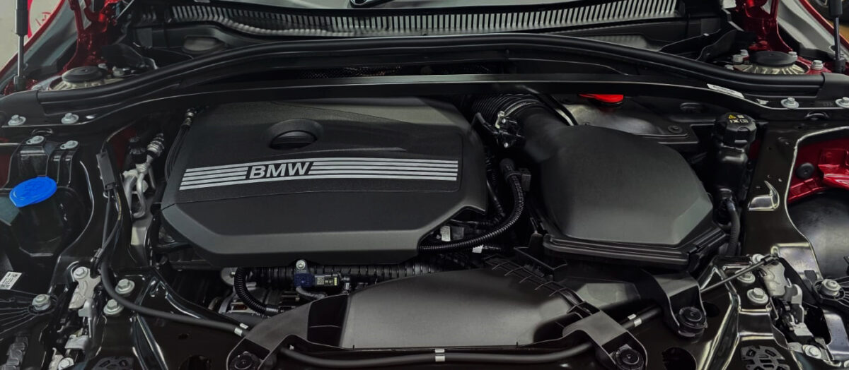 The 1 Series's coated paintwork showing clean reflections.