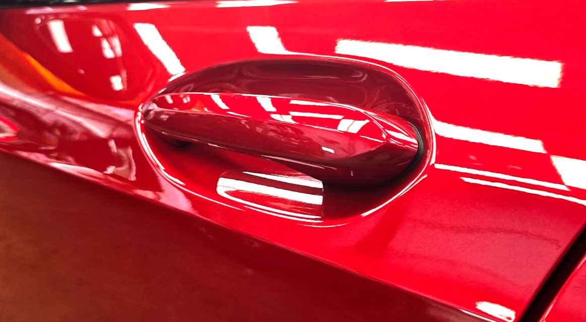 Side panel of the BMW 1 Series with the ceramic finish locked in.