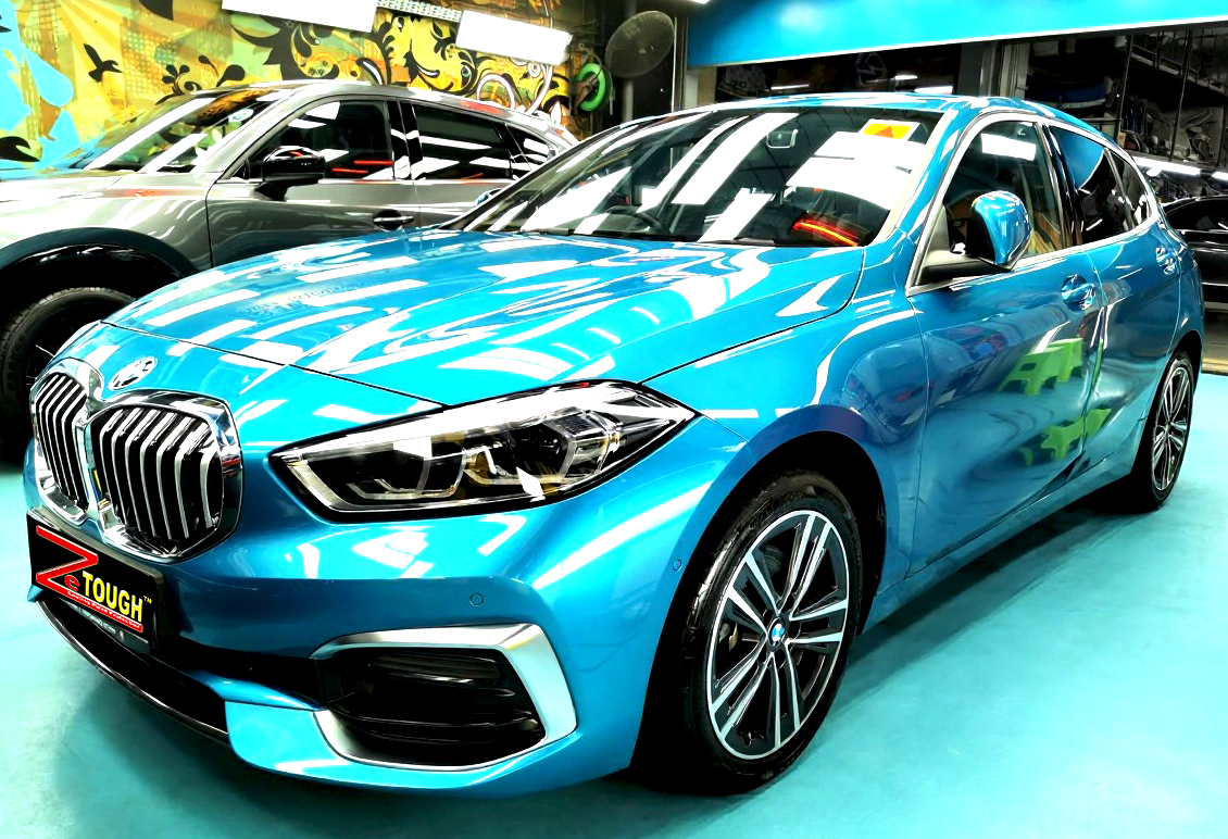 BMW 1 Series, glossy after its ZeTough Ceramic coating.
