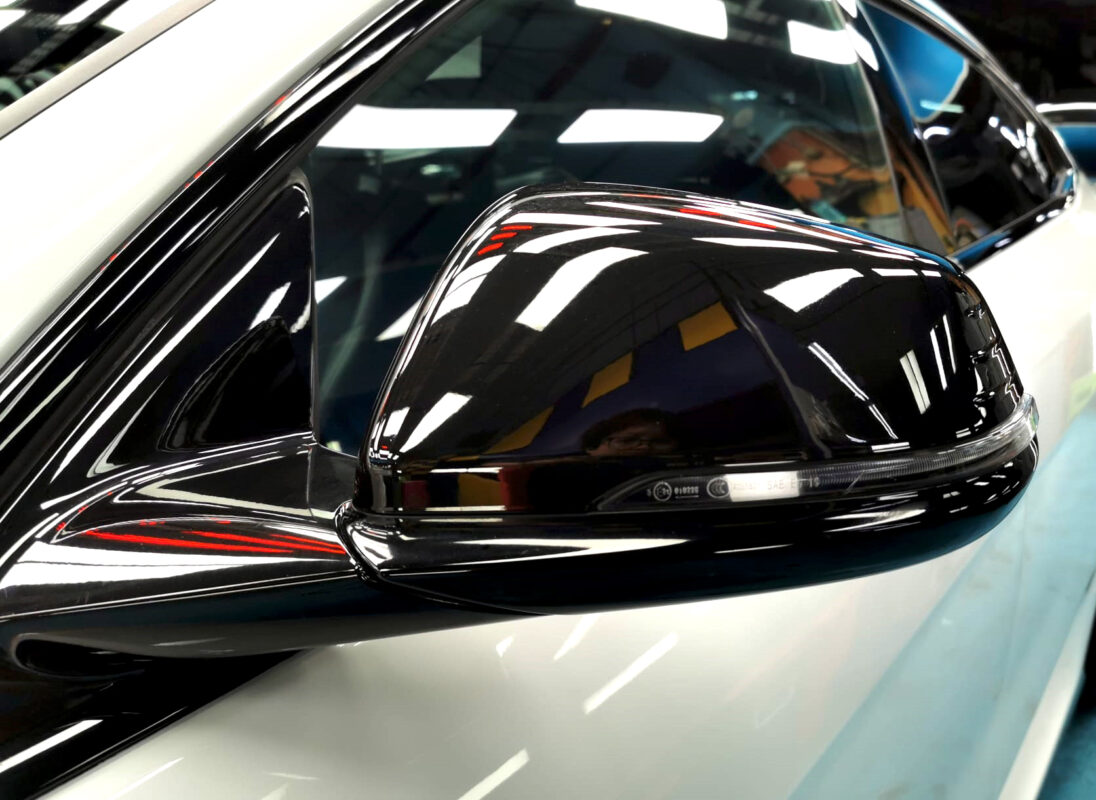 Side panel of the BMW 2 Series with the ceramic finish locked in.