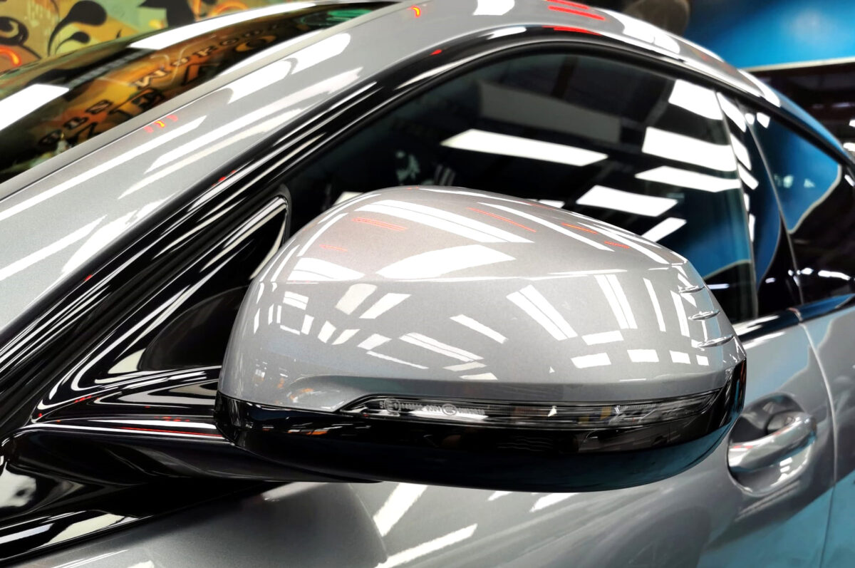 Side panel of the BMW 2 Series with the titanium finish locked in.
