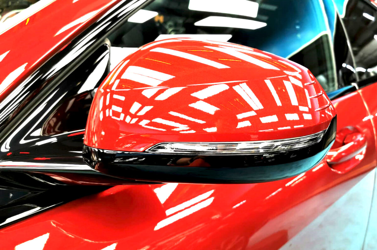 Side panel of the BMW 2 Series with the ceramic finish locked in.