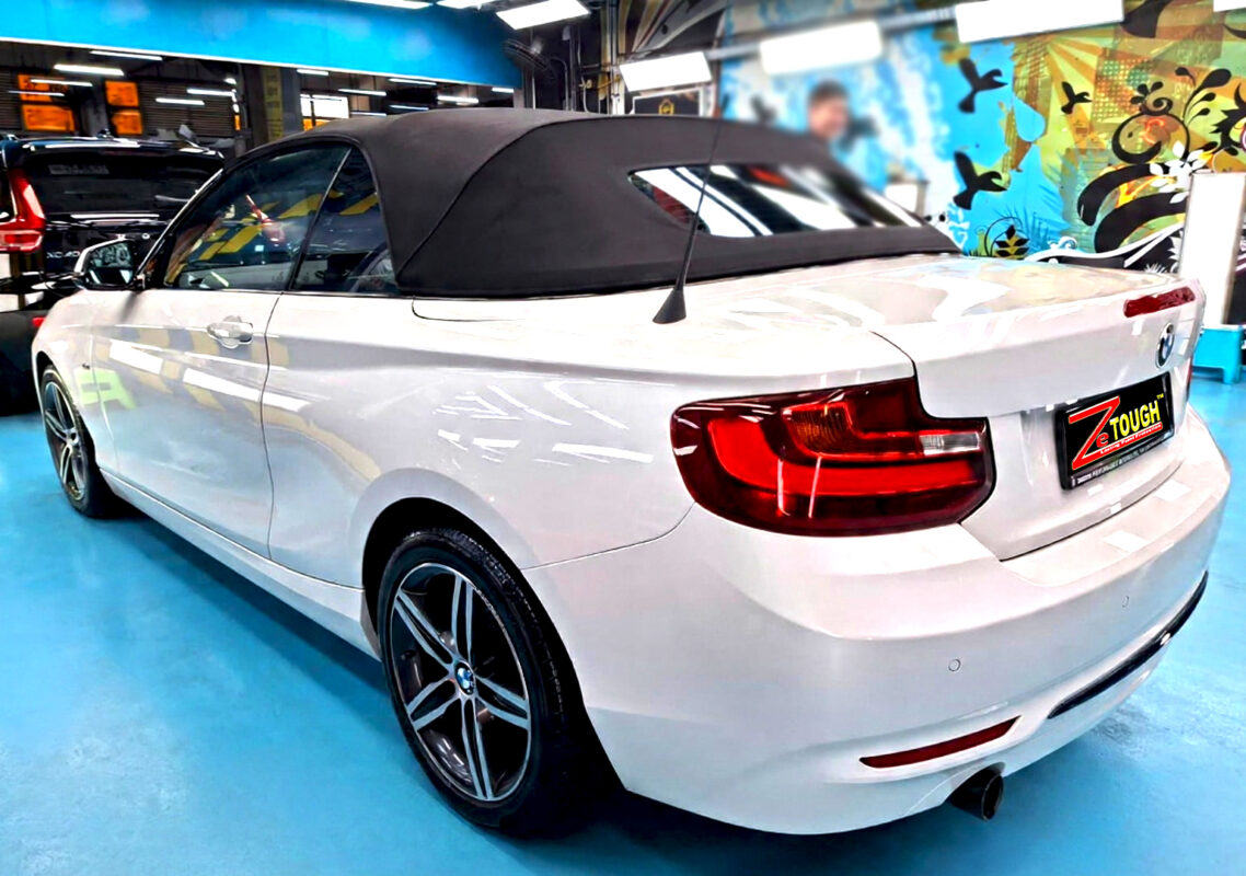 The coated paintwork of the BMW 2 Series, clean and sharp.