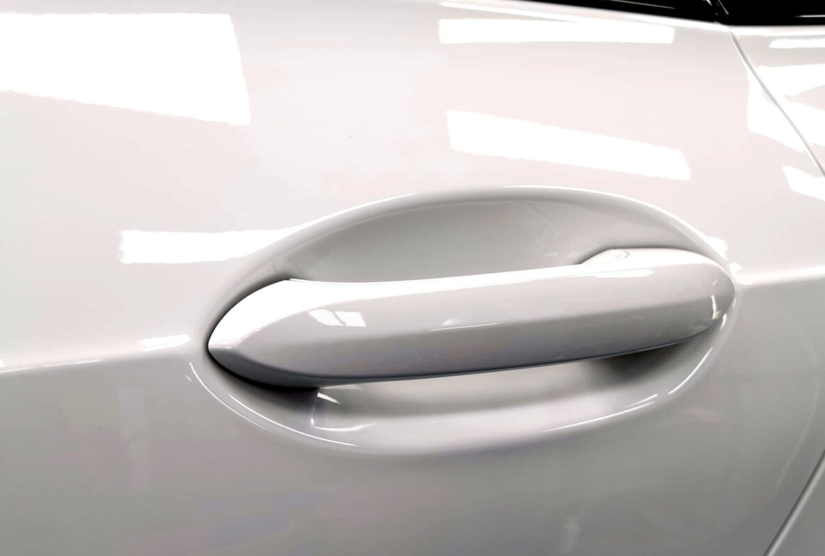 Front three-quarter view of the BMW 2 Series after coating.