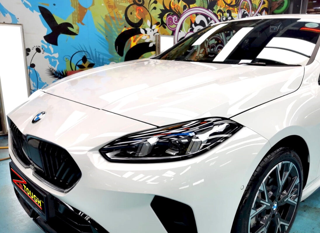 The BMW 216 GC from a side angle after the ceramic coating.