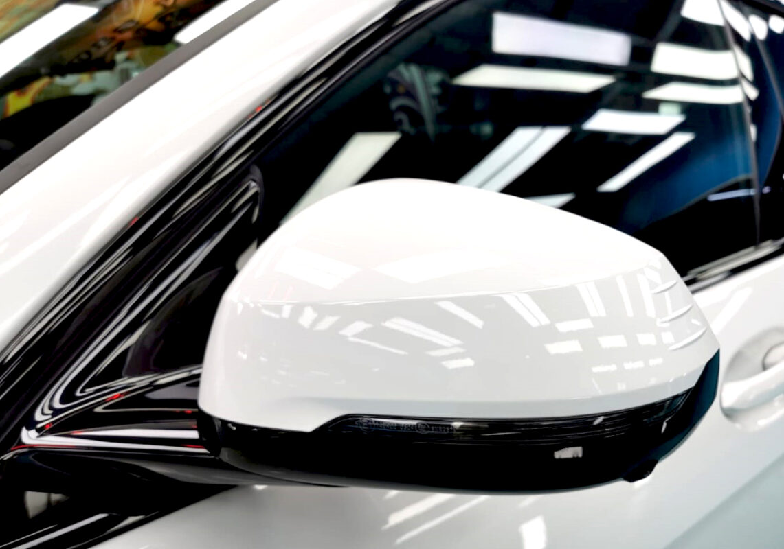 Side panel of the BMW 216 GC with the ceramic finish locked in.