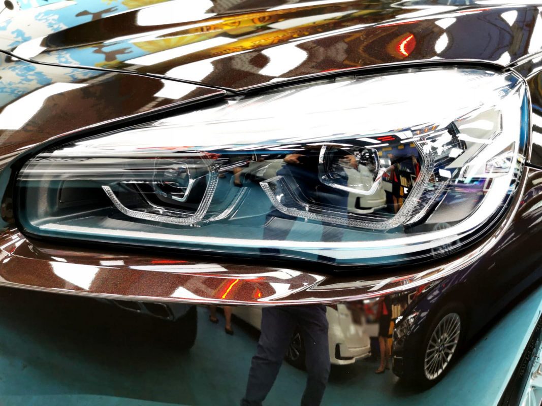 The 216 GT's coated paintwork showing clean reflections.