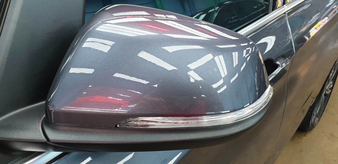 Side panel of the BMW 216GT with the ceramic finish locked in.