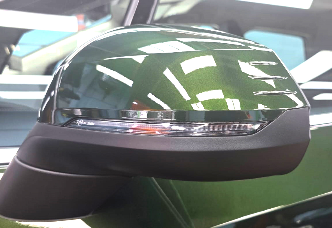 Side panel of the BMW 216i with the ceramic finish locked in.