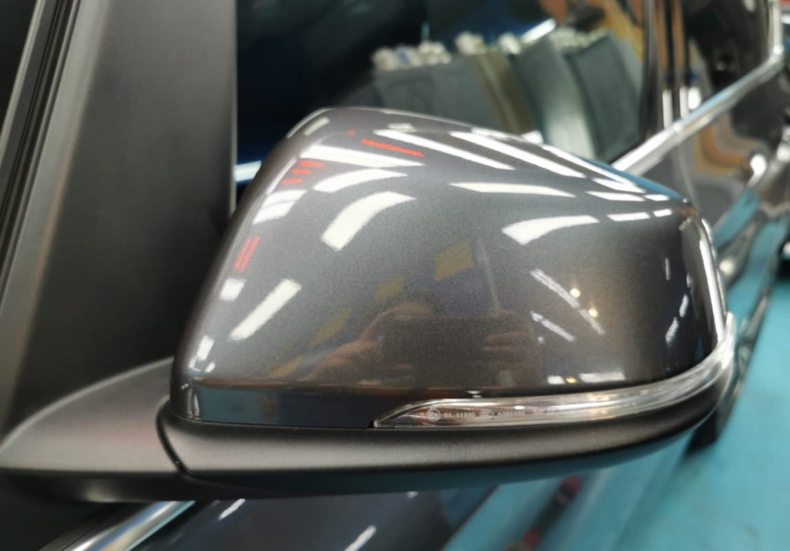 Side panel of the BMW 216i with the ceramic finish locked in.