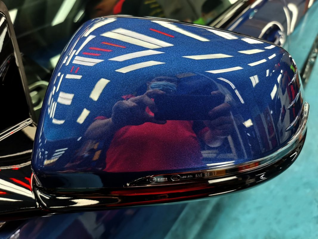 Side panel of the BMW 216i with the ceramic finish locked in.