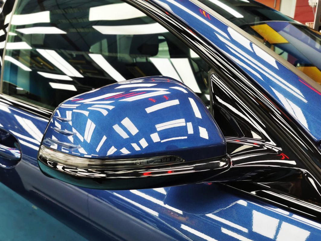 Side panel of the BMW 216i with the ceramic finish locked in.