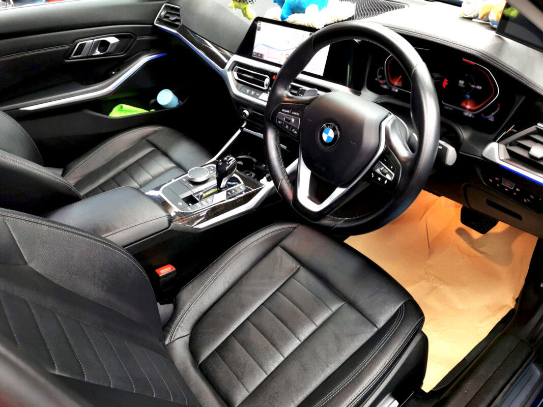 The BMW 3 Series's protected, high-gloss finish.
