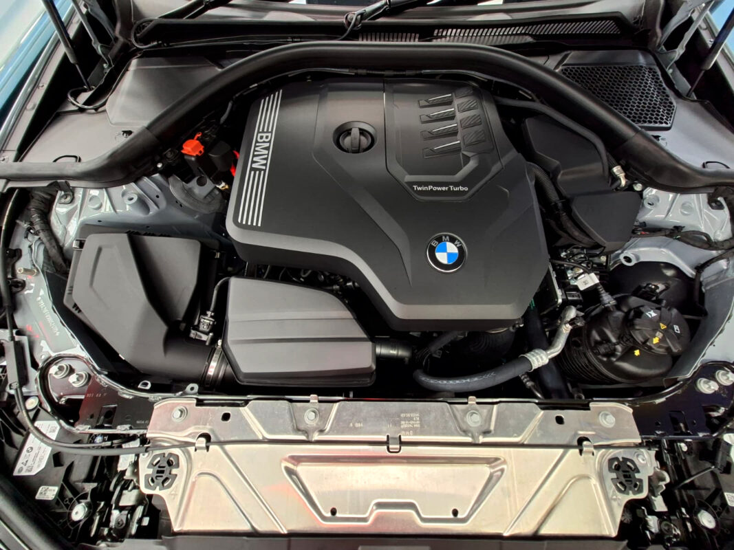 The BMW 3 Series's protected, high-gloss finish.