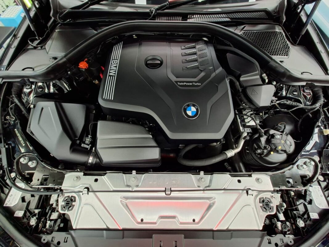 The BMW 3 Series's protected, high-gloss finish.