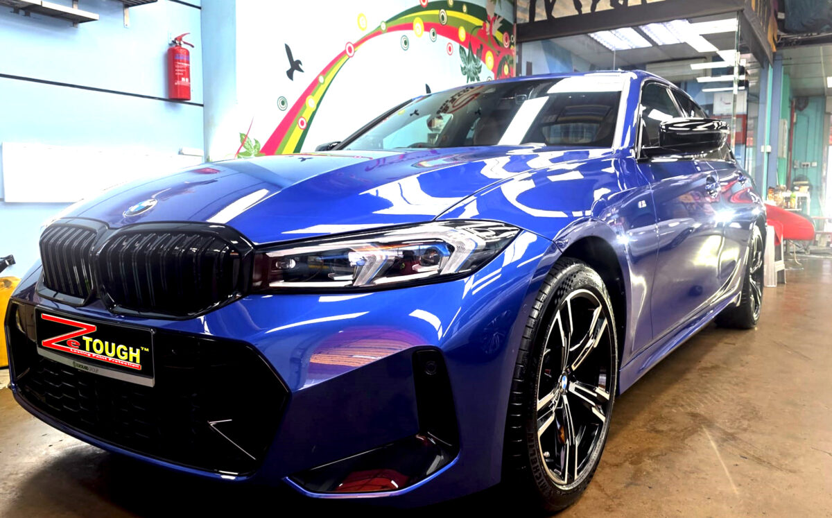 BMW 3 Series, glossy after its ZeTough Titanium coating.