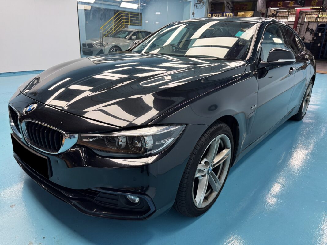 The BMW 4 Series as it arrived at Revol Carz before the respray.