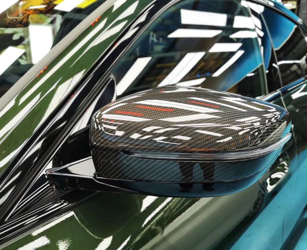 Side panel of the BMW 420i with the titanium finish locked in.