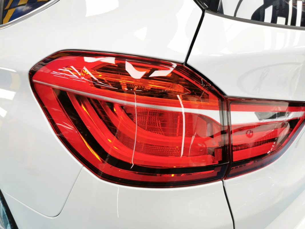 Close detail of the coated bodywork.