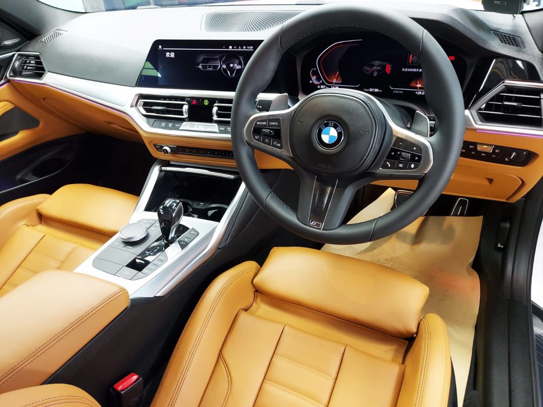 BMW 430i in the workshop, freshly coated.
