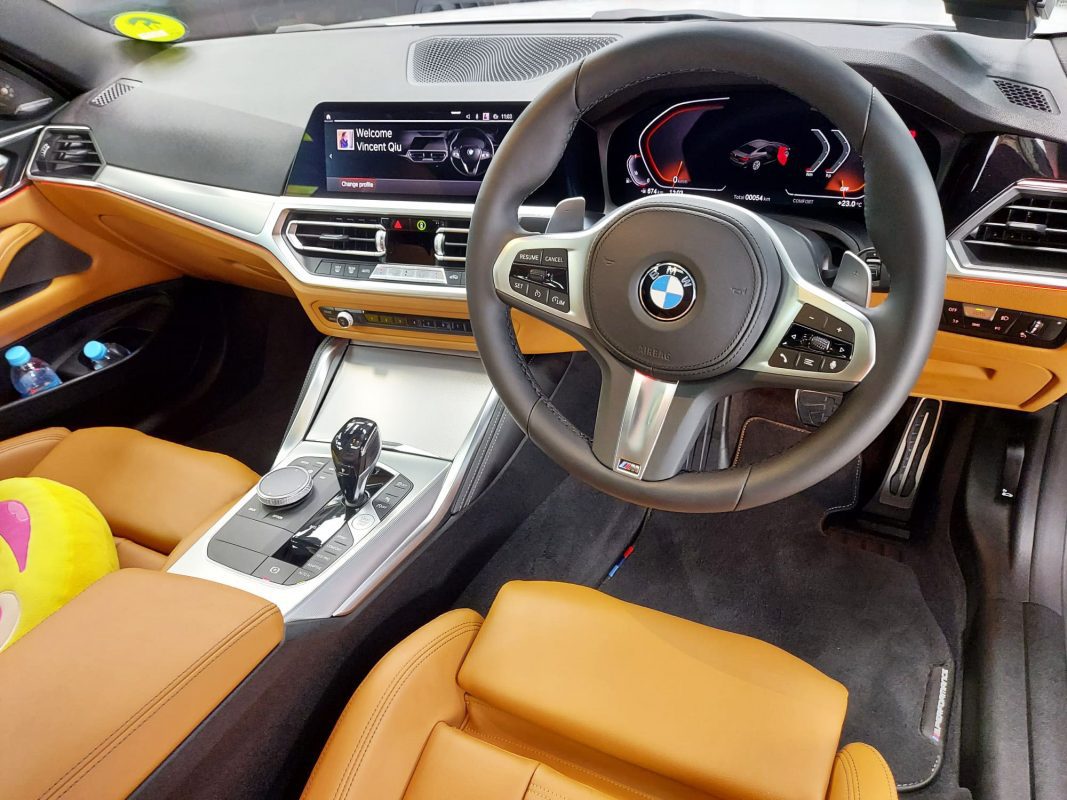 BMW 430i in the workshop, freshly coated.