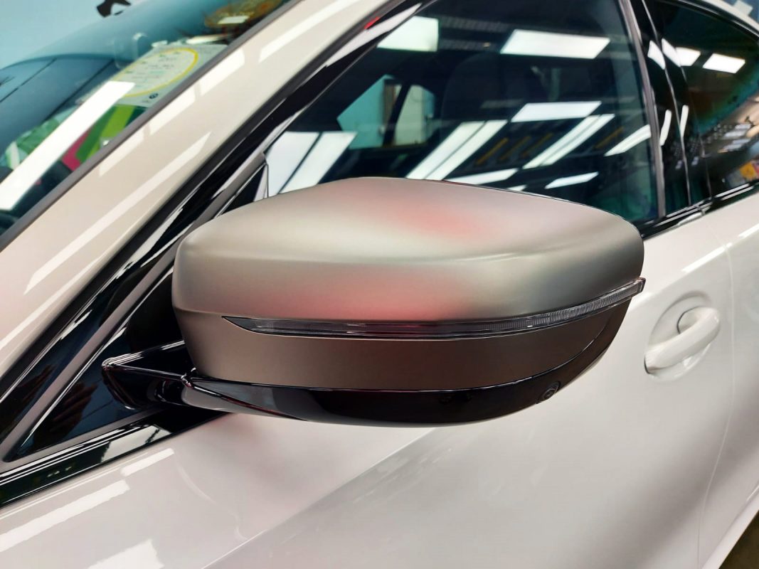 Side panel of the BMW 435i with the ceramic finish locked in.