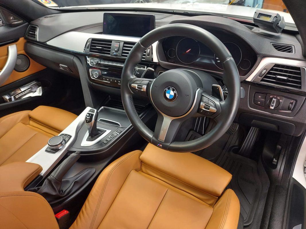 BMW 440i in the workshop, freshly coated.
