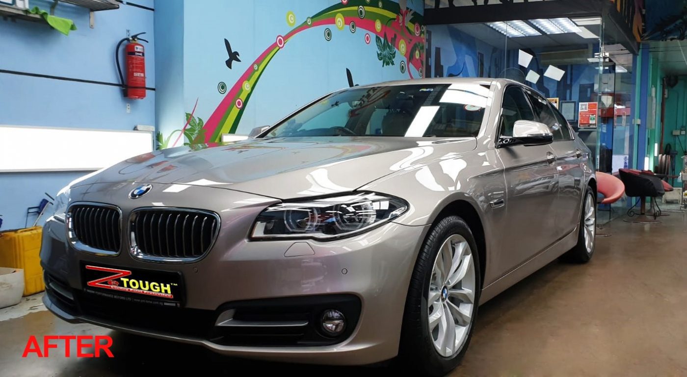The BMW 5 Series after the full respray.
