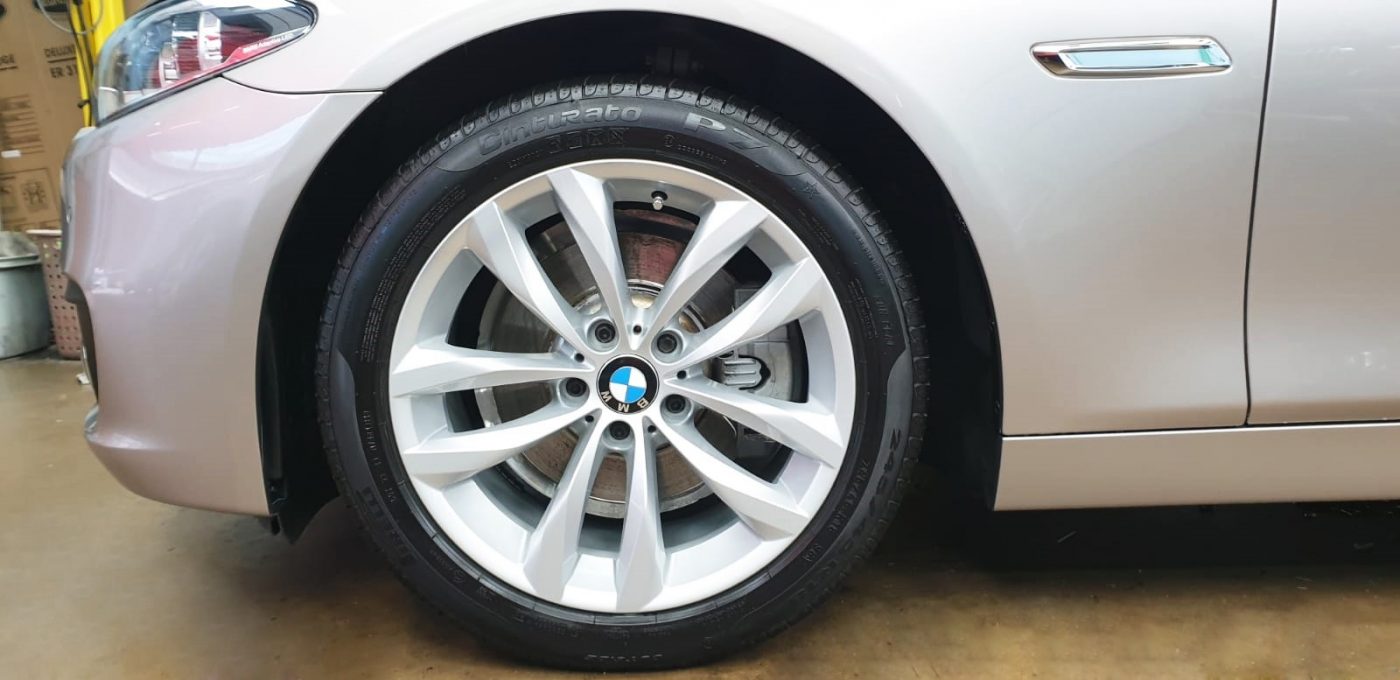 The BMW 5 Series ready for collection after the respray.