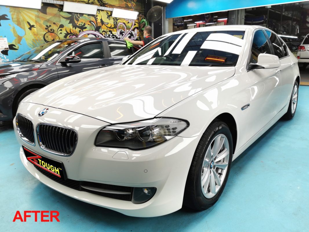 The BMW 5 Series after the full respray.