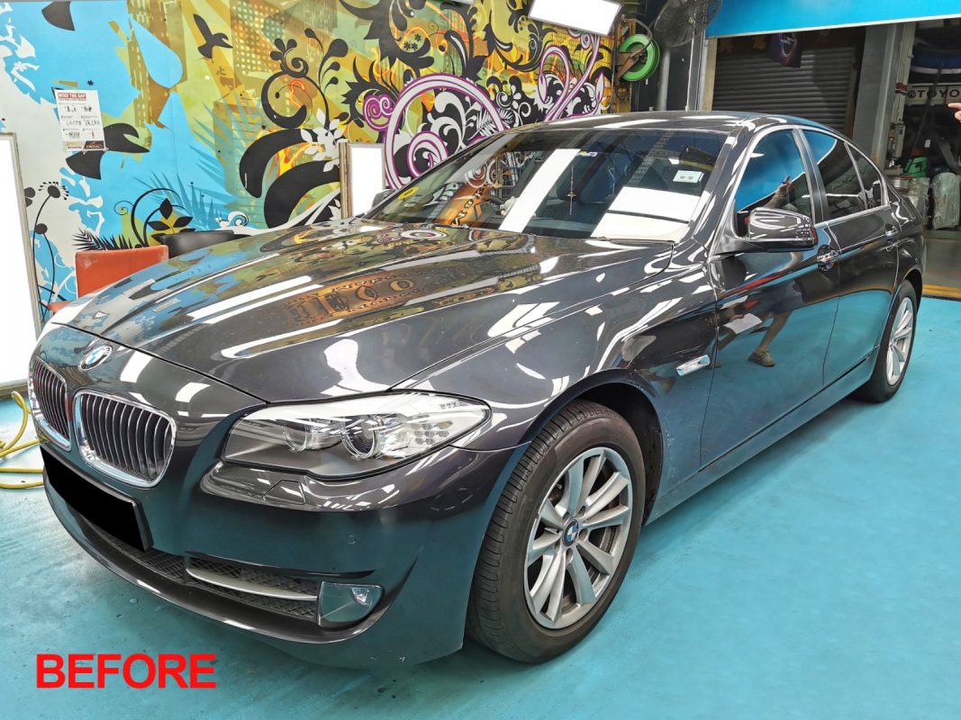 The BMW 5 Series after the full respray.