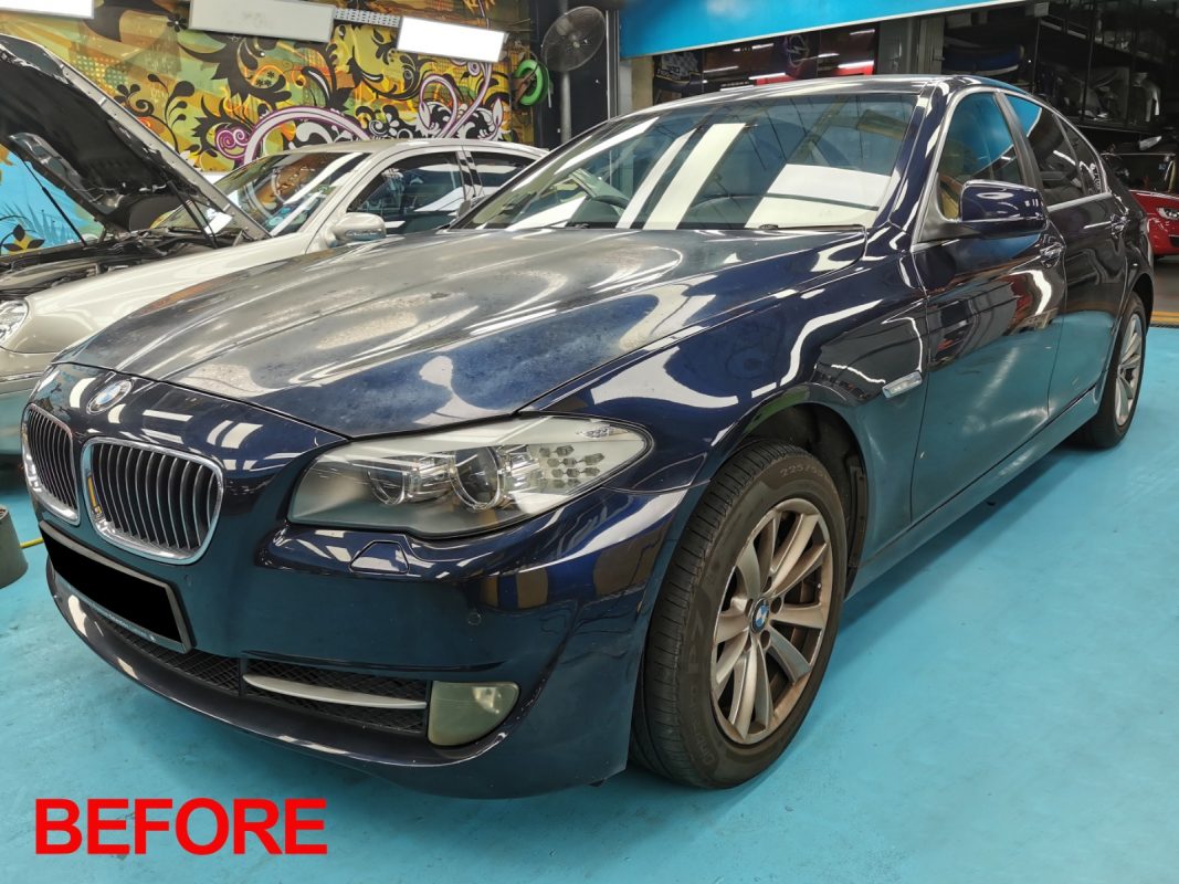 The BMW 5 Series after the full respray.