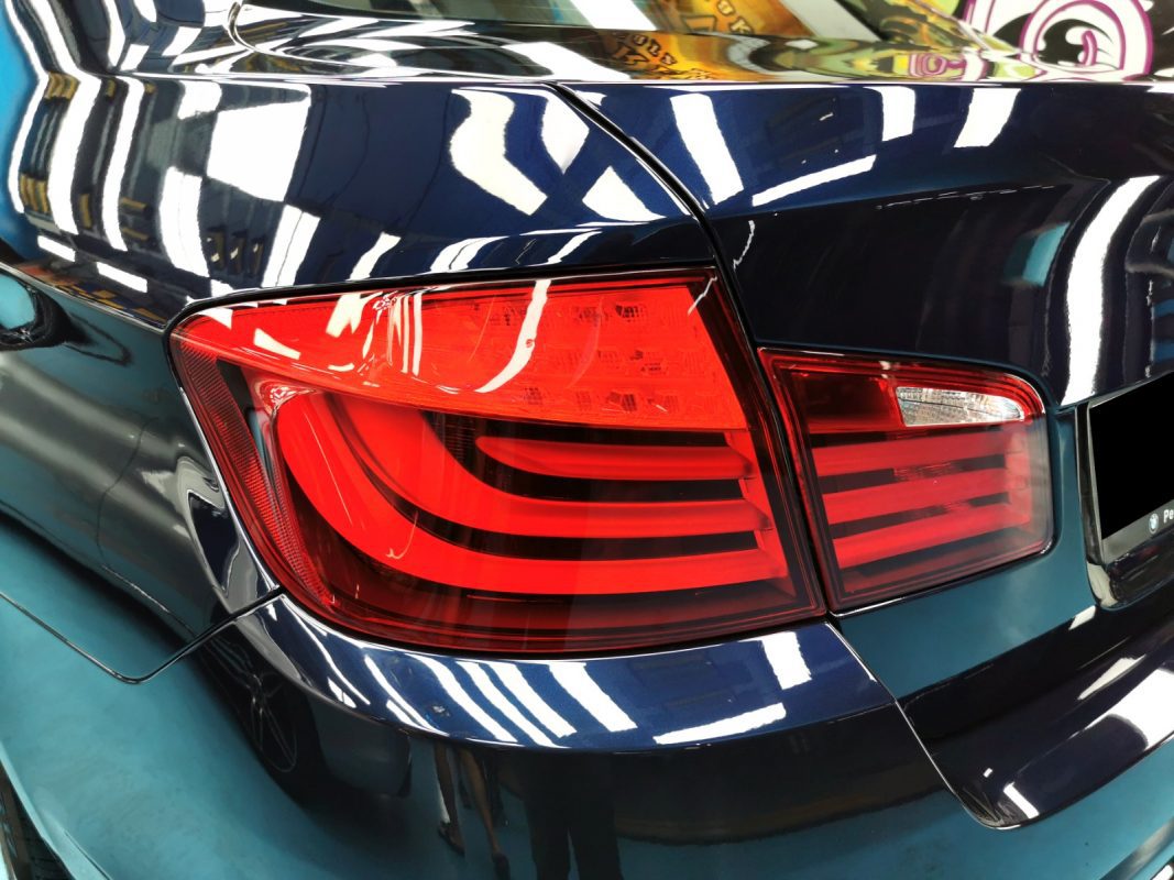 The BMW 5 Series ready for collection after the respray.