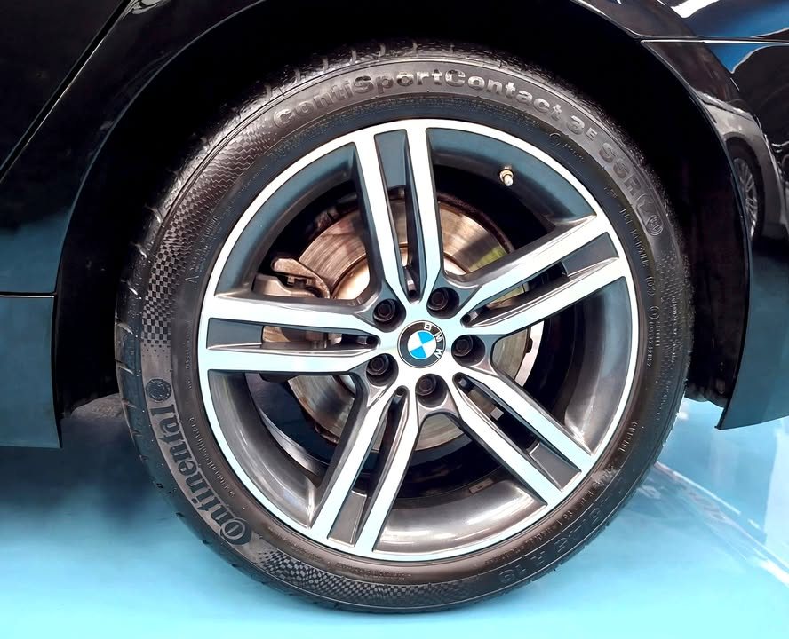 Double-spoke alloy wheel on the 5 Series.