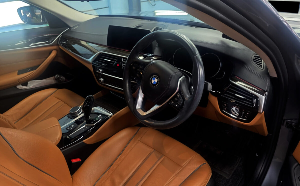 The BMW 5 Series's protected, high-gloss finish.