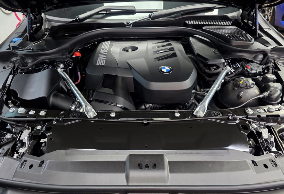 The BMW 5 Series's protected, high-gloss finish.