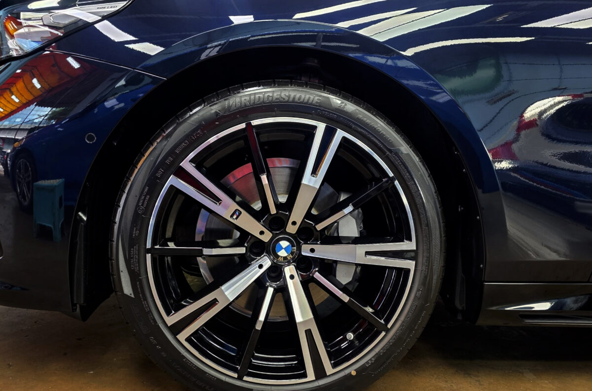 The BMW 5 Series with its fresh, coated finish.