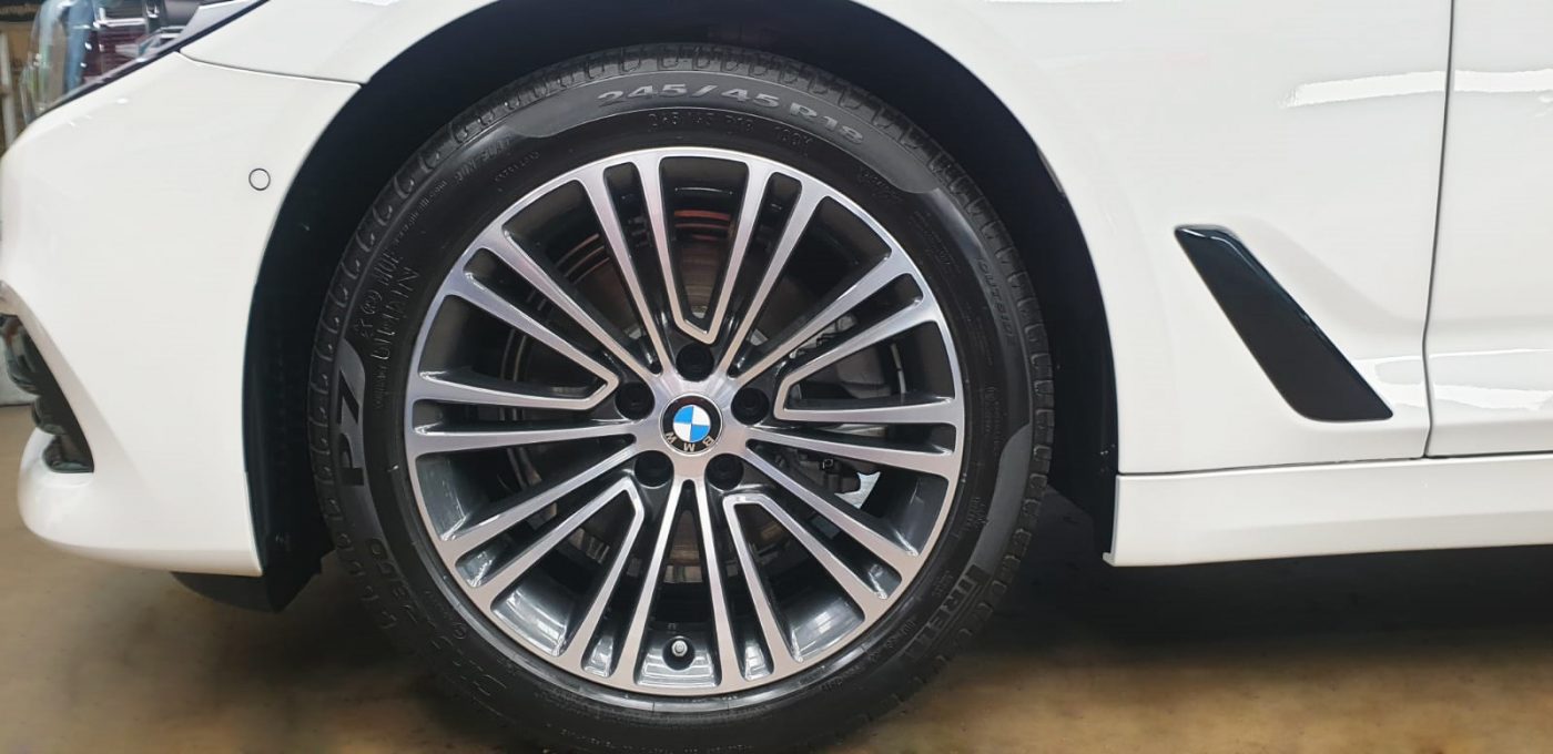 The BMW 520i, finished and ready for collection.