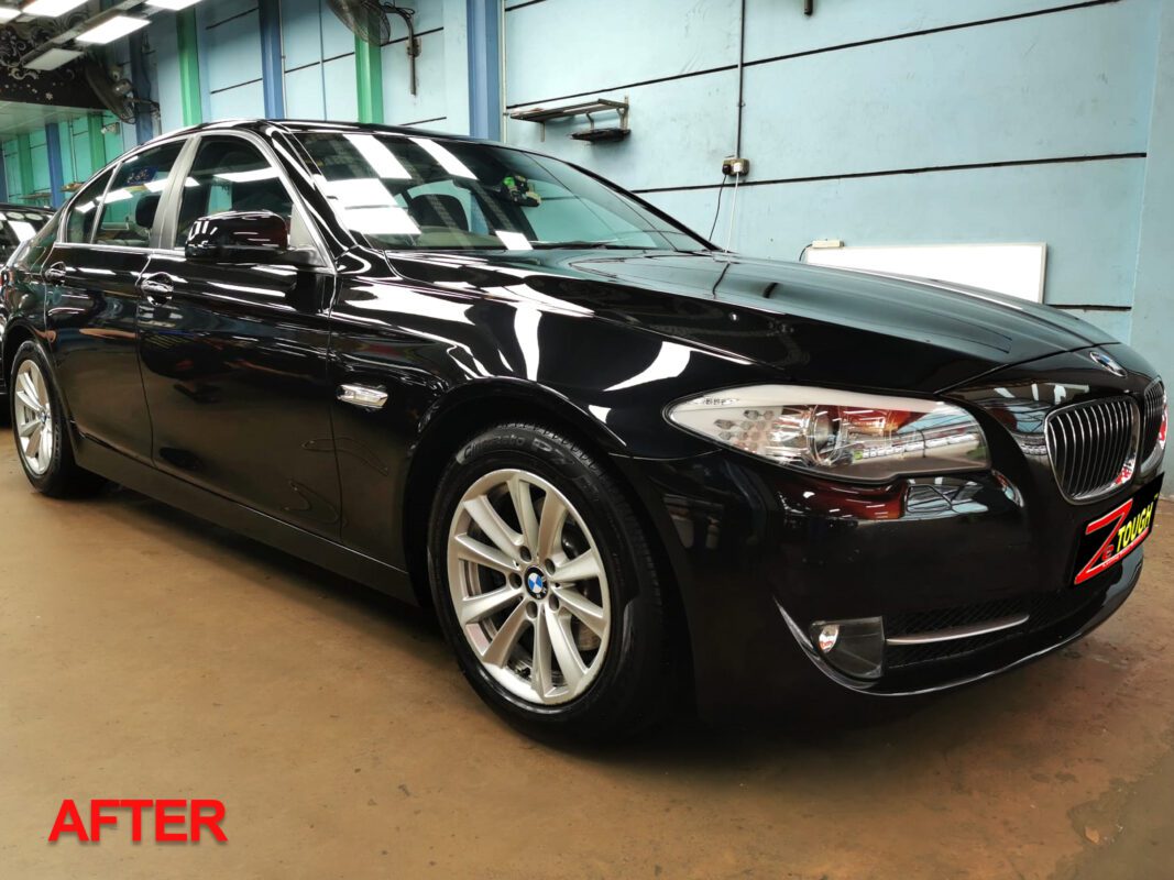 The BMW 520i reassembled and ZeTough Ceramic coating applied on Day 7.