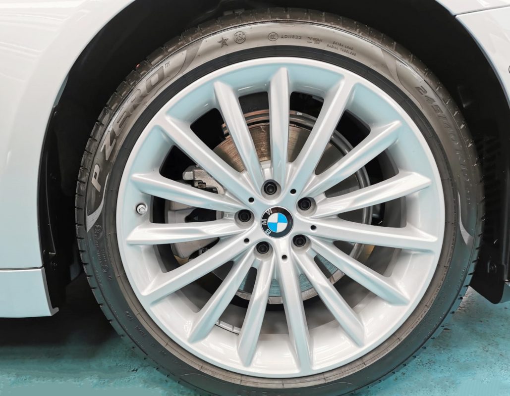 The BMW 520i, finished and ready for collection.