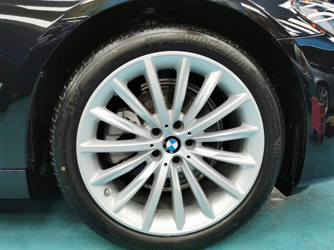 The BMW 520i, finished and ready for collection.